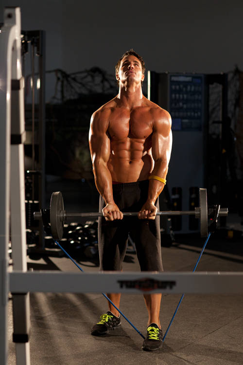 窄握EZ杠弯举（配弹力带）