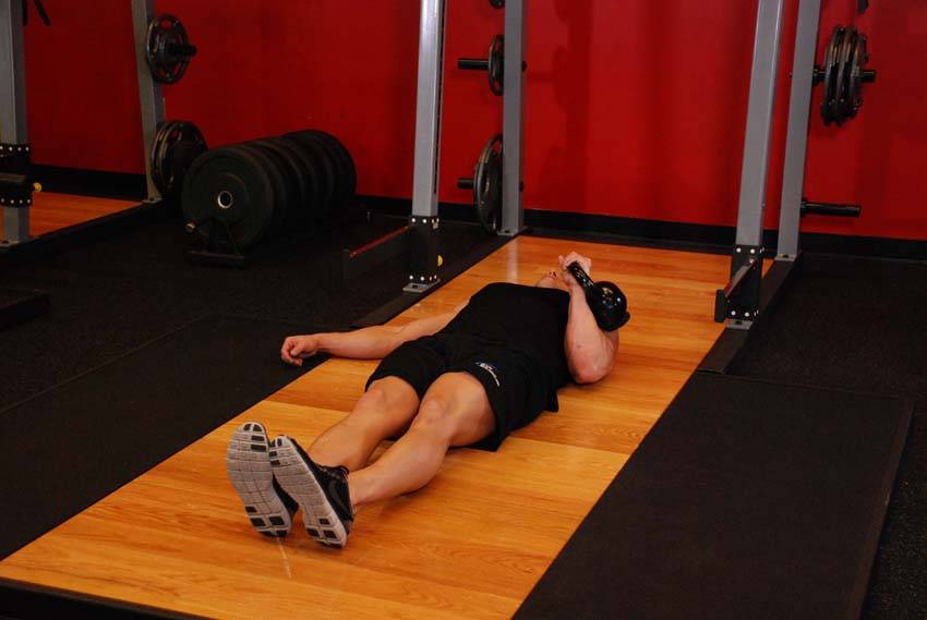 单臂壶铃地板卧推