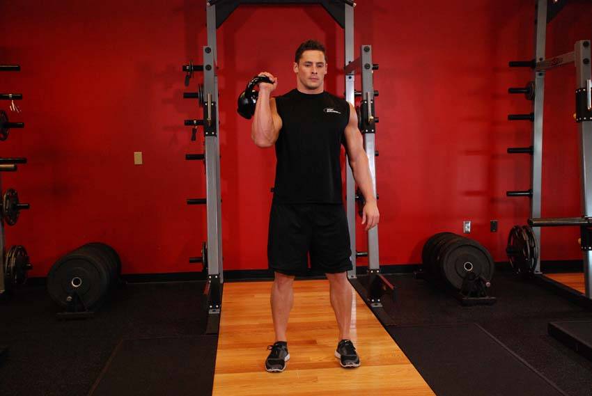 单臂壶铃分腿挺举