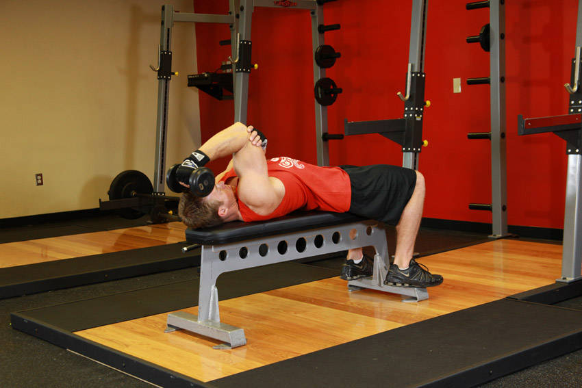 单臂仰握哑铃三头肌伸展